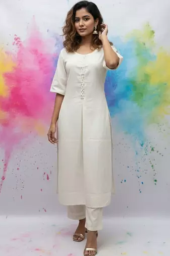 Women Ethnic Motifs Regular Thread Work Kurta with Trousers & With Dupatta