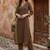 Women Regular Thread Work Kurta with Trousers