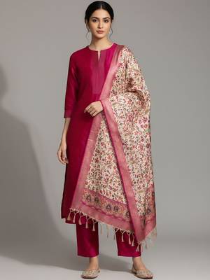 Women Ethnic Motifs Regular Kurta with Trousers & With Dupatta 1