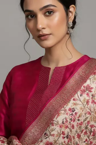 Women Ethnic Motifs Regular Kurta with Trousers & With Dupatta
