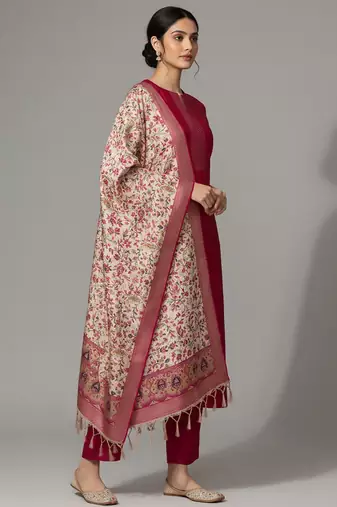Women Ethnic Motifs Regular Kurta with Trousers & With Dupatta