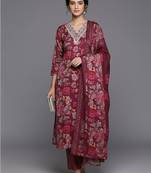Women Floral Printed Regular Kurta with Trousers & With Dupatta