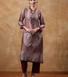 Paisley Printed Mandarin Collar Straight Kurta With Trousers