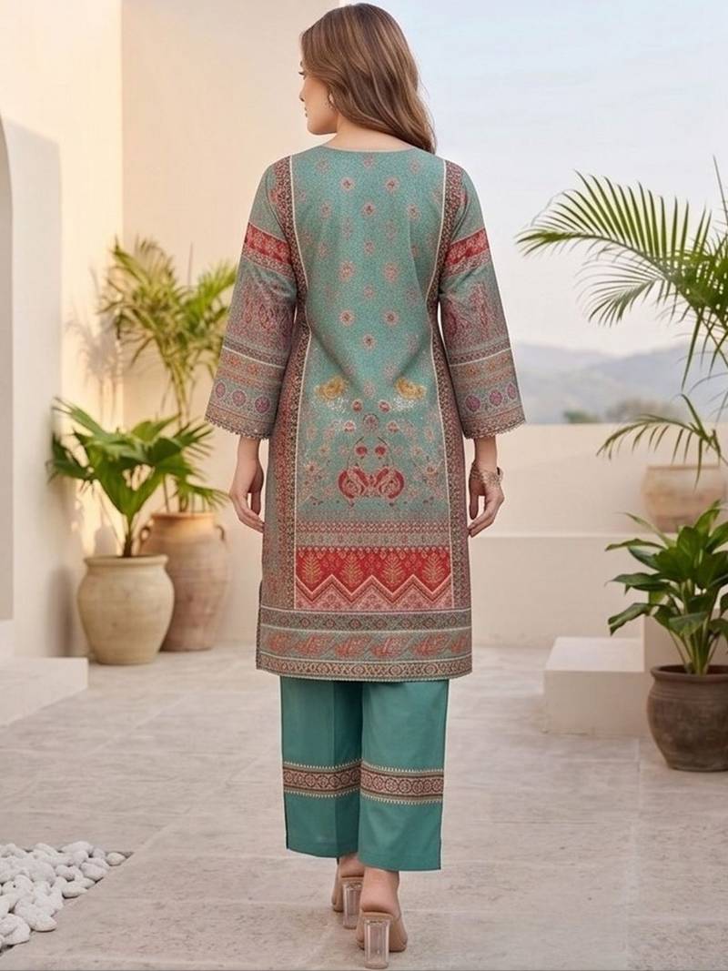Women Ethnic Motifs Printed Regular Chanderi Silk Kurta with Palazzos