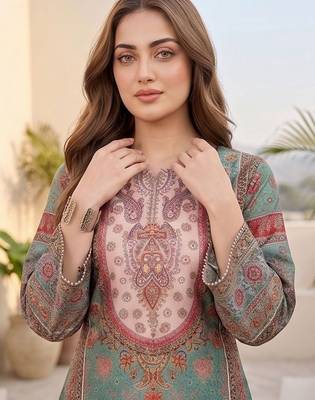 Women Ethnic Motifs Printed Regular Chanderi Silk Kurta with Palazzos 4