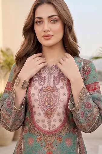 Women Ethnic Motifs Printed Regular Chanderi Silk Kurta with Palazzos
