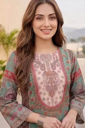 Women Ethnic Motifs Printed Regular Chanderi Silk Kurta with Palazzos