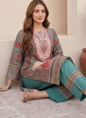 Women Ethnic Motifs Printed Regular Chanderi Silk Kurta with Palazzos 6