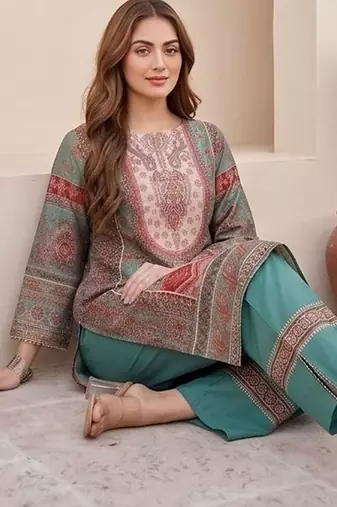 Women Ethnic Motifs Printed Regular Chanderi Silk Kurta with Palazzos