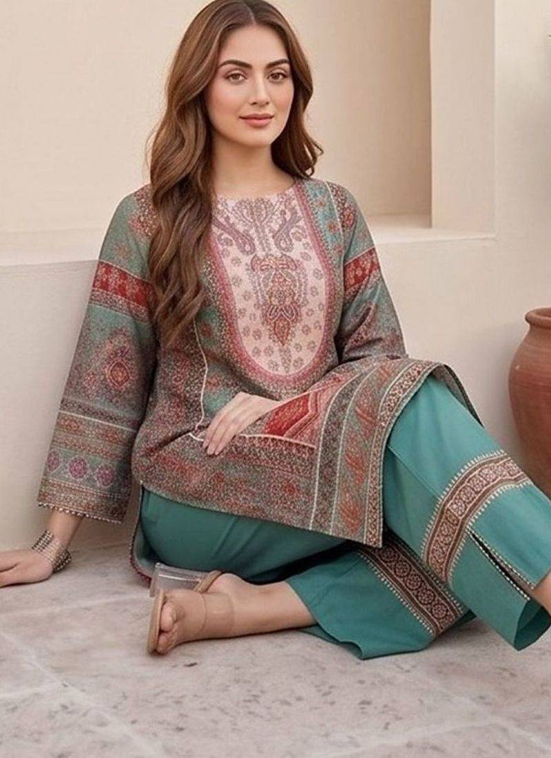 Women Ethnic Motifs Printed Regular Chanderi Silk Kurta with Palazzos