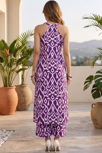 Women Ethnic Motifs Printed Regular Pure Cotton Kurta with Trousers