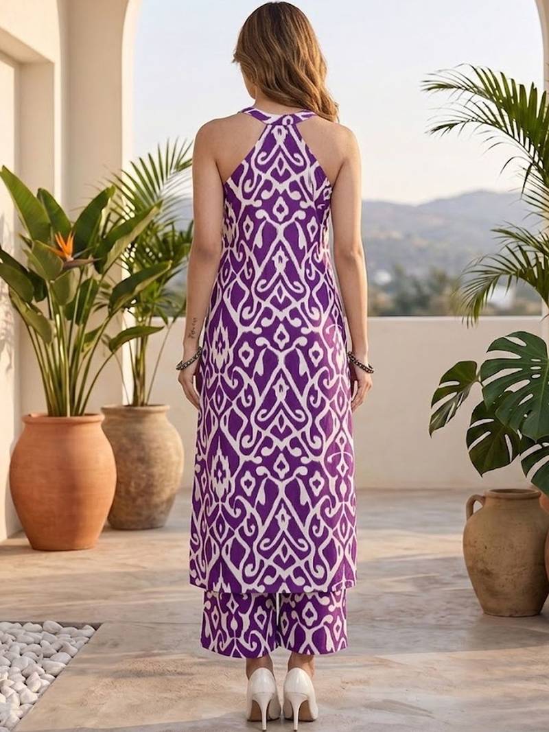 Women Ethnic Motifs Printed Regular Pure Cotton Kurta with Trousers