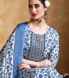 Women Floral Yoke Design Kurta with Trousers & Dupatta