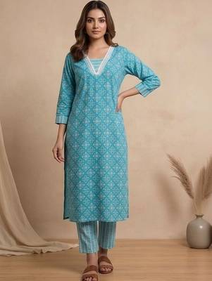 Women Ethnic Motifs Printed Regular Kurta with Trousers & With Dupatta 1