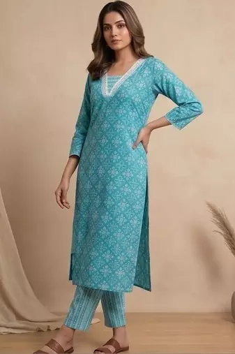 Women Ethnic Motifs Printed Regular Kurta with Trousers & With Dupatta