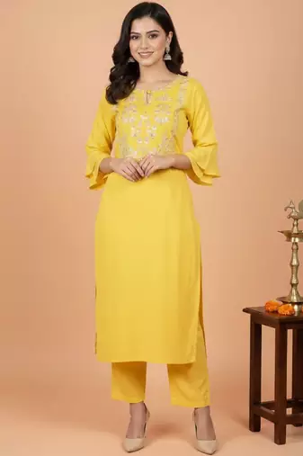 Women Ethnic Motifs Embroidered Regular Thread Work Kurta with Trousers & With Dupatta