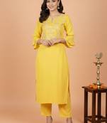 Women Ethnic Motifs Embroidered Regular Thread Work Kurta with Trousers & With Dupatta