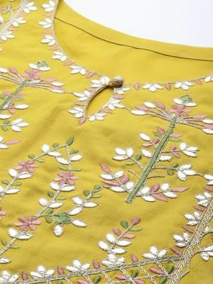 Women Ethnic Motifs Embroidered Regular Thread Work Kurta with Trousers & With Dupatta 5