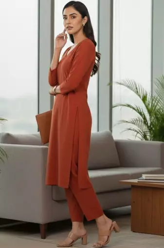 Women Ethnic Motifs Regular Kurta with Trousers & With Dupatta