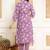 Floral Printed Regular Straight Kurta with Trouser & with Dupatta