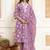 Floral Printed Regular Straight Kurta with Trouser & with Dupatta