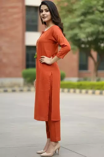 Women Ethnic Motifs Embroidered Regular Thread Work Kurta with Trousers