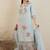 Floral Embroidered Round Neck Thread Work Kurta with Trousers & With Dupatta