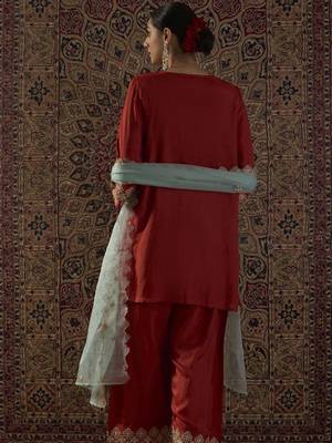 Straight Sequinned Kurta With Patiala & Dupatta 6