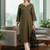 Women Regular Thread Work Kurta with Trousers