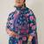 Plus Size Blue Printed Straight Kurta Trousers With Dupatta Set