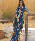 Women Ethnic Motifs Printed Regular Mirror Work Pure Cotton Kurta with Trousers & With Dupatta