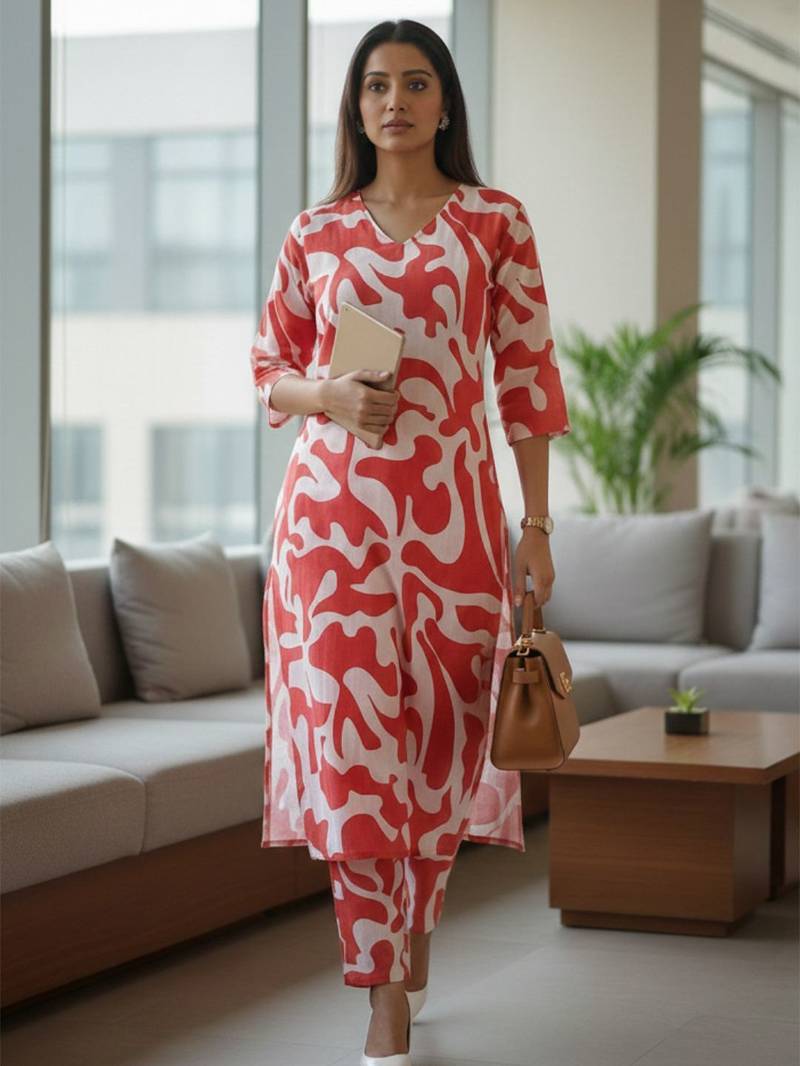 Women Printed Regular Kurta with Trousers