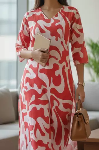 Women Printed Regular Kurta with Trousers