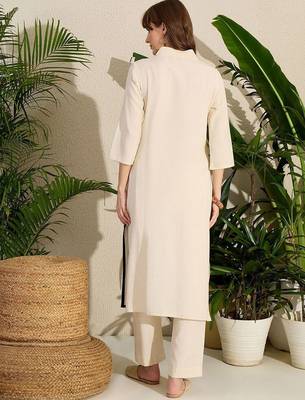 Animal Embroidered Thread Work Pure Cotton Kurta with Palazzos 5