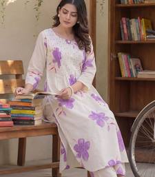 Women Floral Printed Regular Pure Cotton Kurta with Palazzos