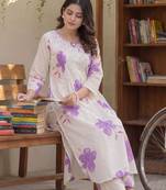 Women Floral Printed Regular Pure Cotton Kurta with Palazzos