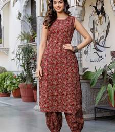 Women Ethnic Motifs Printed Regular Pure Cotton Kurta with Patiala
