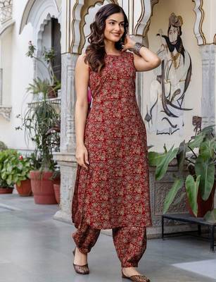 Women Ethnic Motifs Printed Regular Pure Cotton Kurta with Patiala 3
