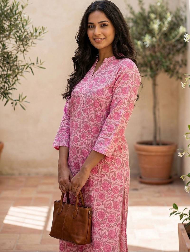 Women Floral Printed Regular Pure Cotton Kurta with Trousers & With Dupatta