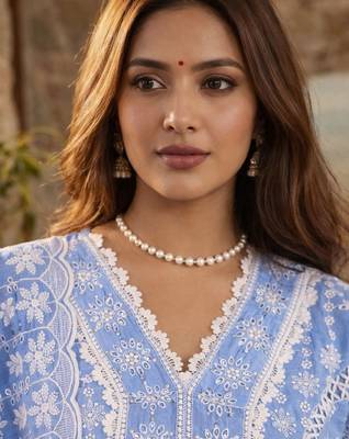 Women Ethnic Motifs Embroidered Regular Thread Work Pure Cotton Kurta with Palazzos & With Dupatta 3