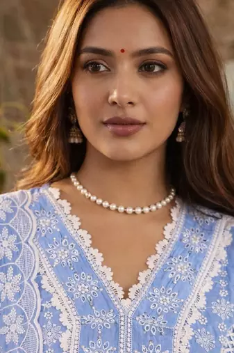 Women Ethnic Motifs Embroidered Regular Thread Work Pure Cotton Kurta with Palazzos & With Dupatta