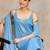 Women Yoke Design Regular Silk Crepe Kurta with Trousers & With Dupatta