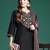 Floral Yoke Design Thread Work Kurta With Trousers & Dupatta
