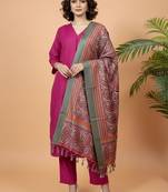 Women Ethnic Motifs Regular Kurta with Trousers & With Dupatta