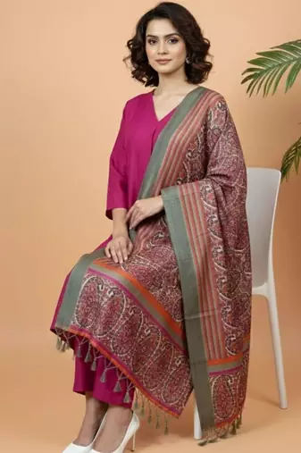 Women Ethnic Motifs Regular Kurta with Trousers & With Dupatta