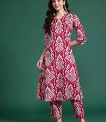 Women Ethnic Motifs Printed Pure Cotton Kurta with Trousers