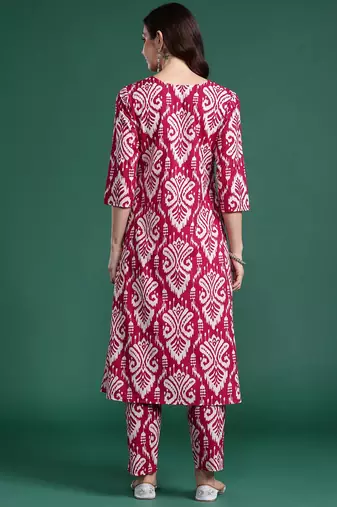Women Ethnic Motifs Printed Pure Cotton Kurta with Trousers