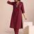 Women Regular Thread Work Kurta with Trousers