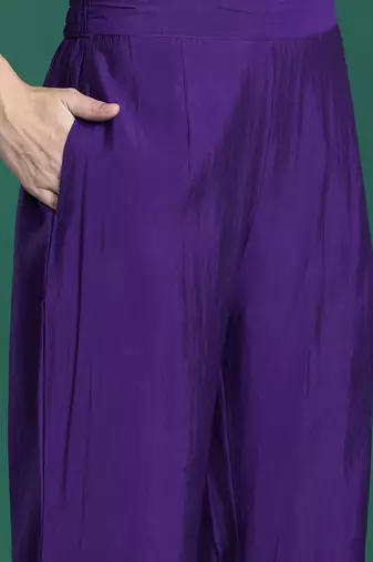 Ethnic Motifs Embroidered Sequinned Kurta with Trousers & Dupatta