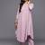Women Solid V Neck Gathered Empire Kurta with Solid Trousers